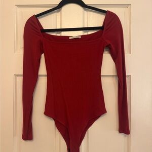 Red Long Sleeve Bodysuit